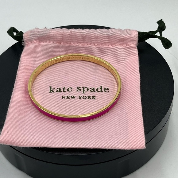 Kate Spade Rise Above Inspirational‎ Hot Pink Gold Plated Bangle Bracelet - Picture 7 of 7
